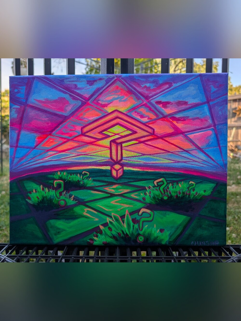 Tipper and Friends at the Gorge - Blacklight Acrylic Painting by Quasar Aven